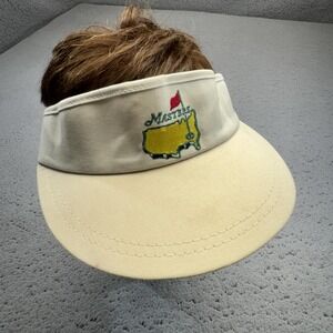 Vintage Masters Tournament Hat Visor Strap Back Mens White Golf Augusta USA ANGC